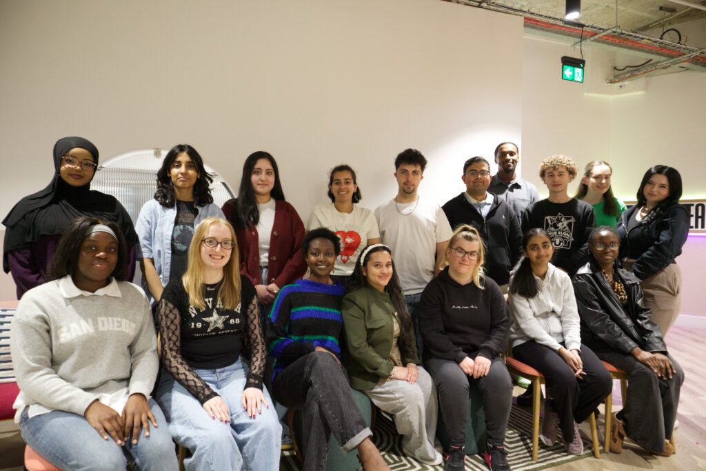 A group of young people standing